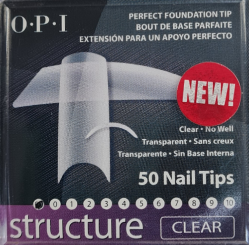 OPI NAIL TIPS - STRUCTURE CLEAR - No-well - Size 00 - 50 tips